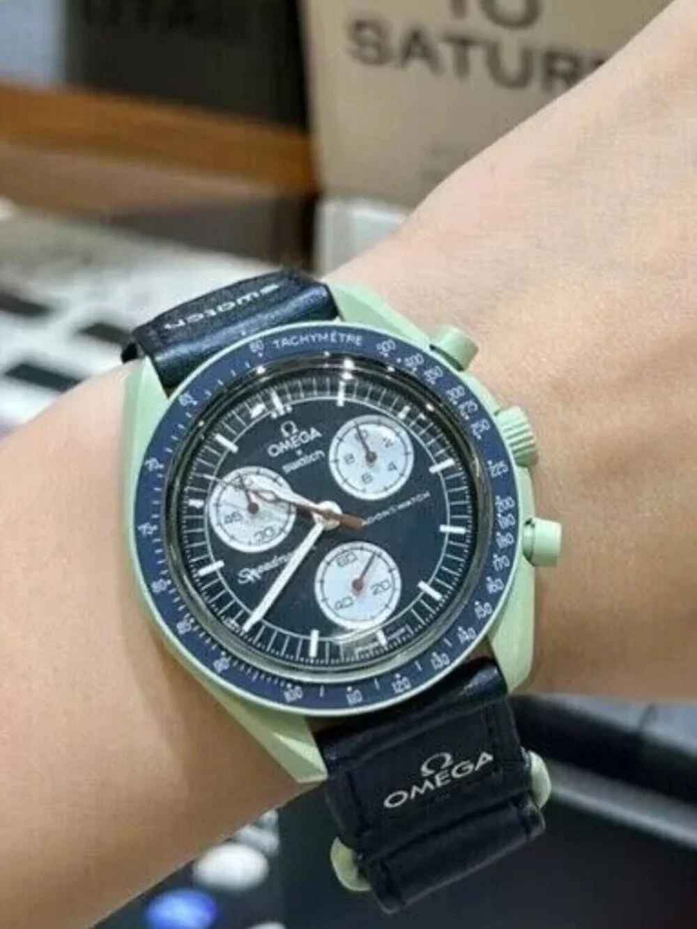 Omega x Swatch Moonswatch Speedmaster Mission to Earth Blue Working